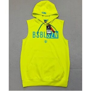 Baseball Lifestyle 101 BSBL-SZN Sleeveless Hoodie Mens M Yellow NWT V3 Athletic